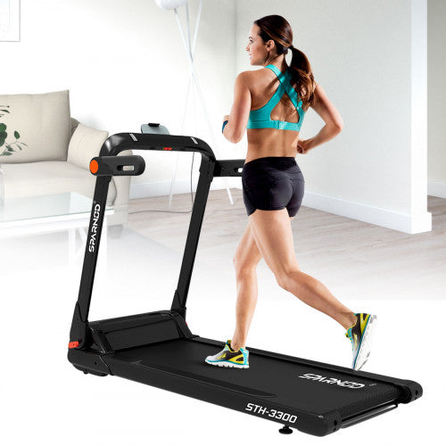 Sparnod Fitness, (2.75 HP DC Motor) LED display, 100% Pre Install, foldable treadmill, STH-3300