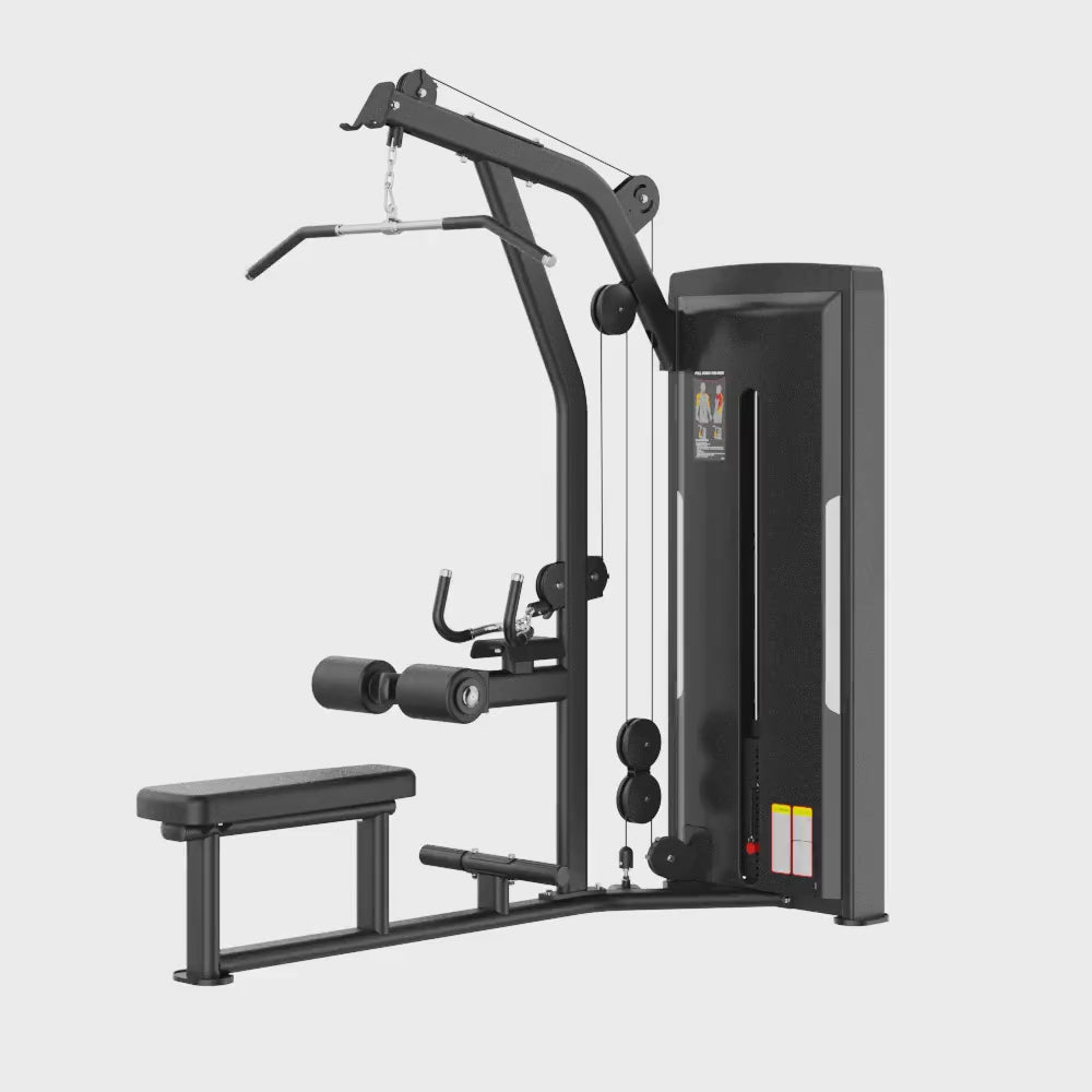 Insight Fitness Lat Pulldown & Mid Row Machine SA026 – Black | Back & Lats Strength Trainer