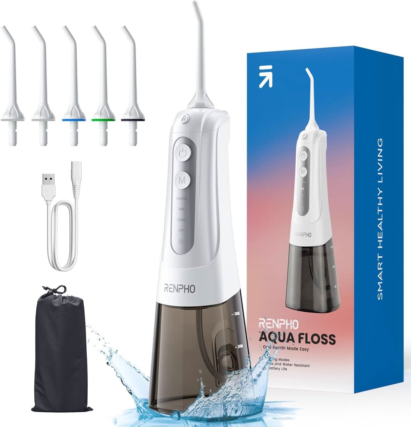 RENPHO 300ml Waterproof Dental Flosser Oral Irrigator