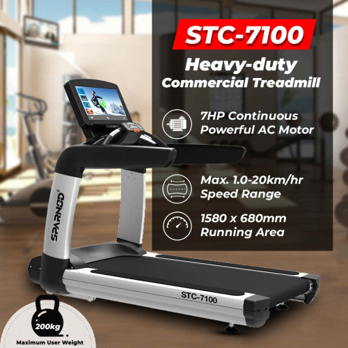 Sparnod Fitness, (7 HP AC Motor) Heavy Duty Commercial Use Treadmill, STC-7100