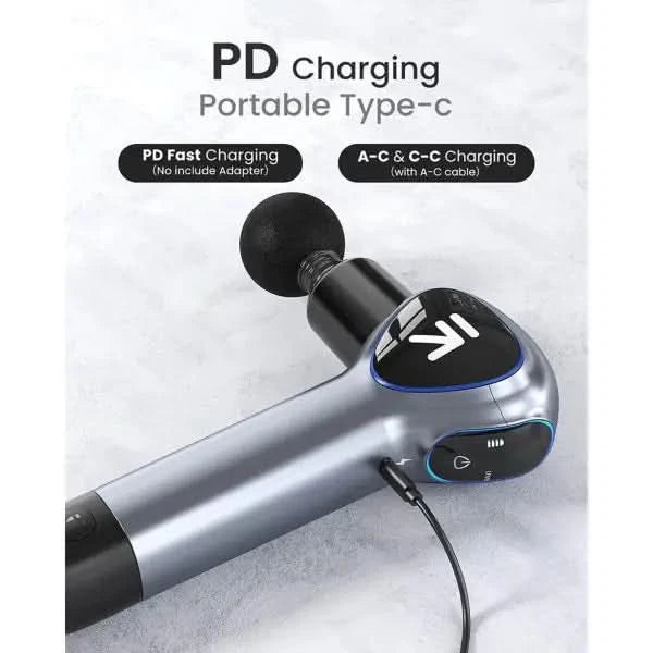 RENPHO Rechargeable Massage Gun with Extension Handle | Deep Tissue Massager