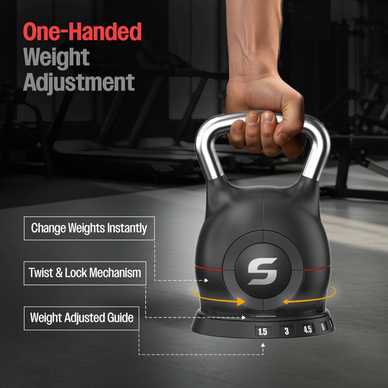 Sparnod Fitness 7 in 1 Adjustable Kettlebell, 10 KG, SK-12