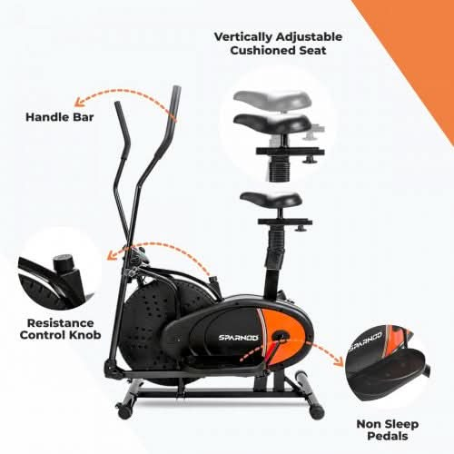 Sparnod Fitness Elliptical Cross Trainer Cycle, SOB-1000