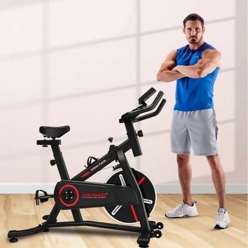 Sparnod Fitness Exercise Bike With 9 Kg Heavy-Duty Flywheel, SSB-09