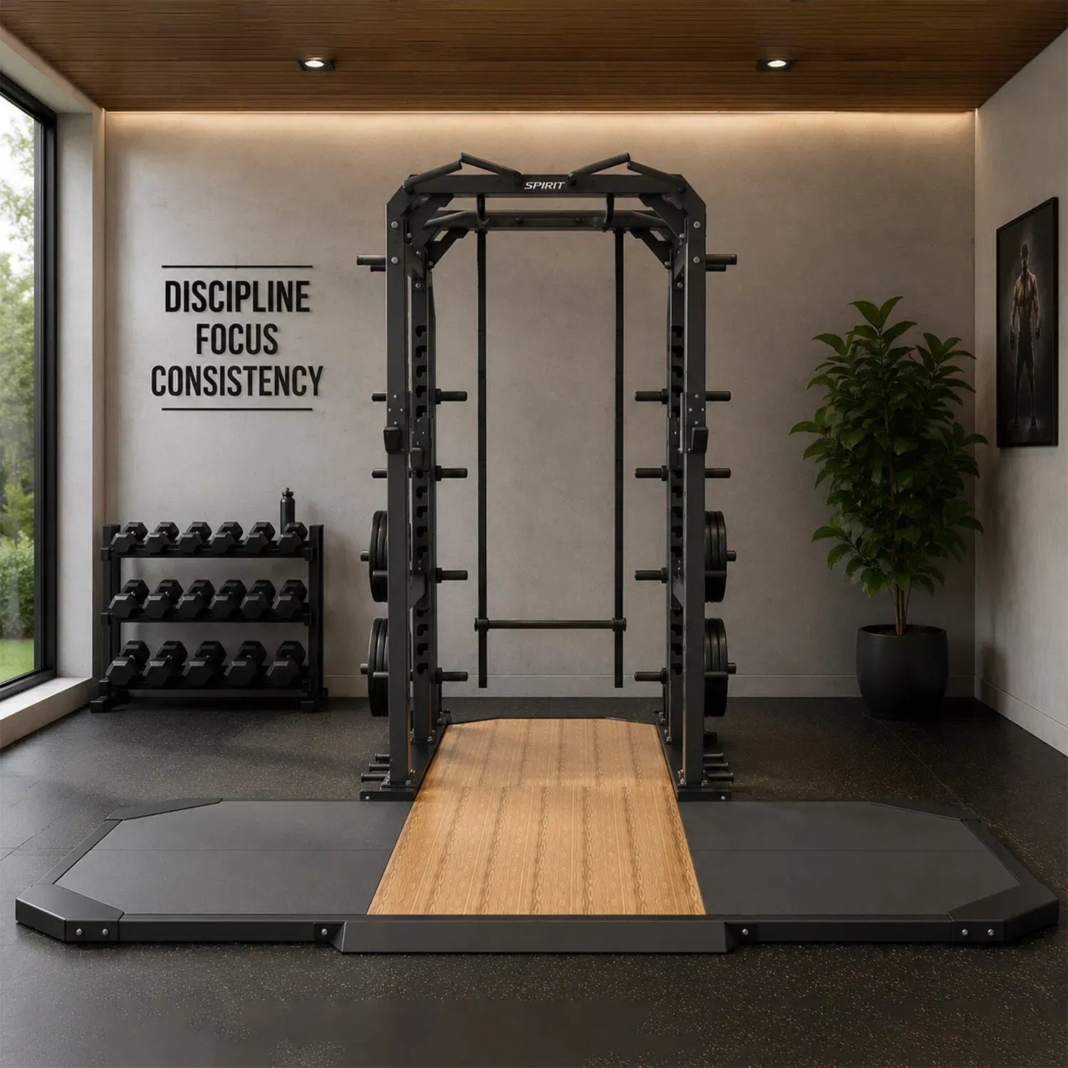 Spirit Fitness Full Power Rack with Platform SP-4203-P