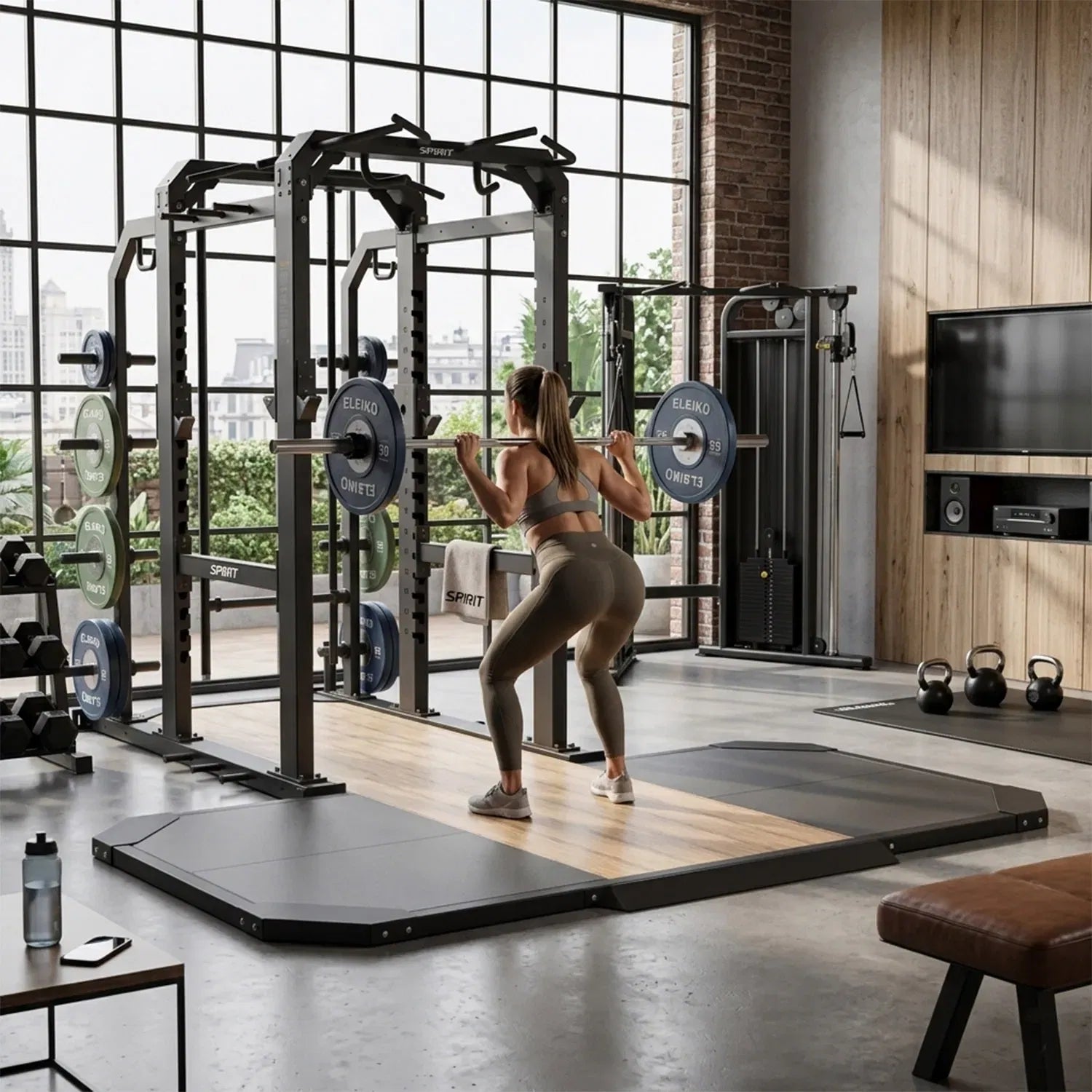 Spirit Fitness Full Power Rack with Platform SP-4203-P