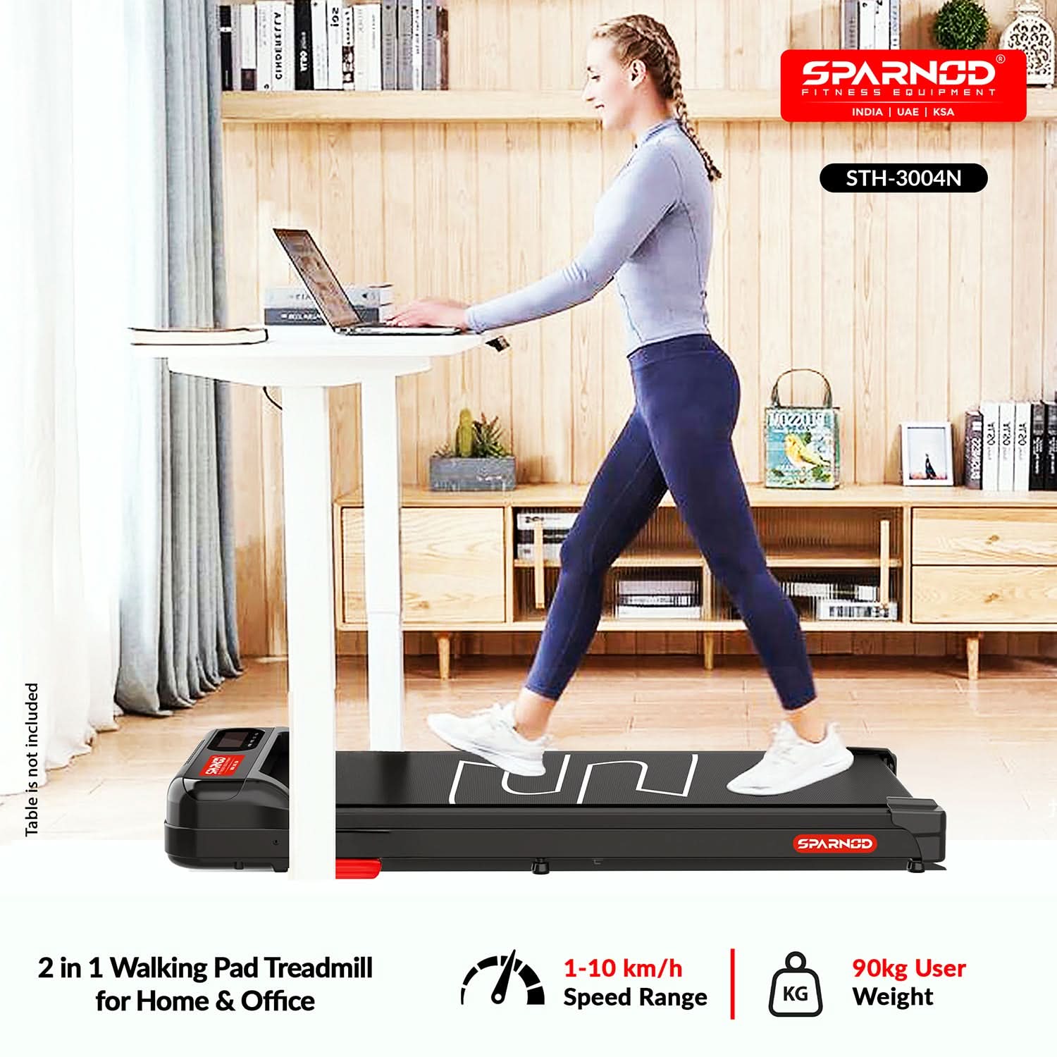 Sparnod Fitness Walking Pad Treadmill for Home/Office, STH-3004N