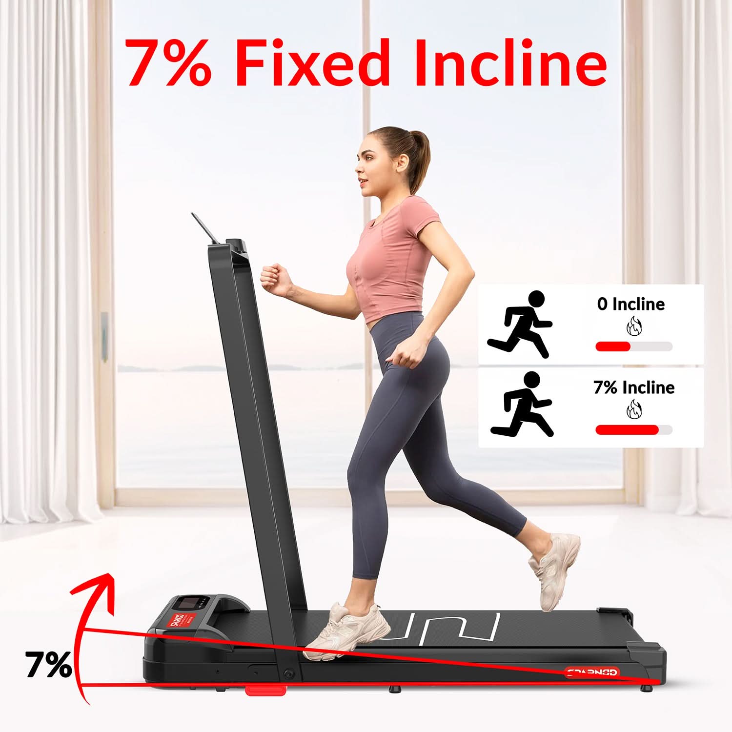 Sparnod Fitness Walking Pad Treadmill for Home/Office, STH-3004N