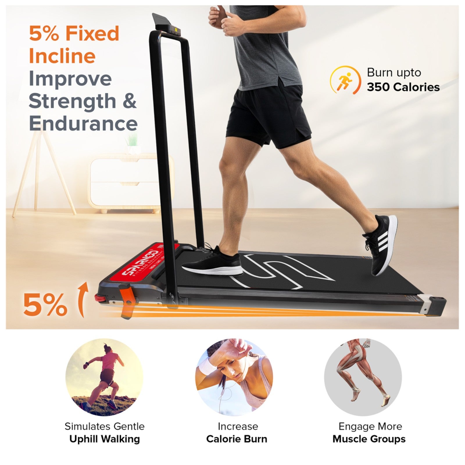 Sparnod Fitness Acupressure FlipPad Walkingpad Treadmill