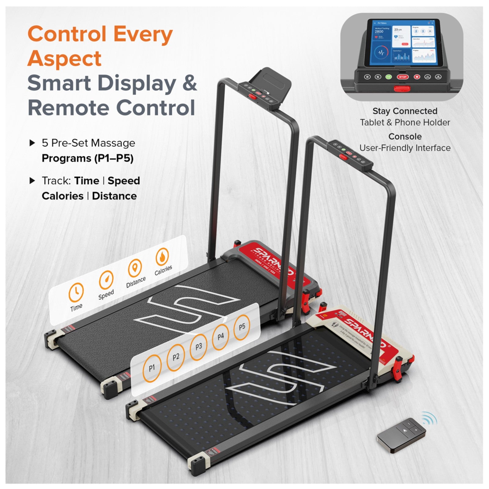 Sparnod Fitness Acupressure FlipPad Walkingpad Treadmill