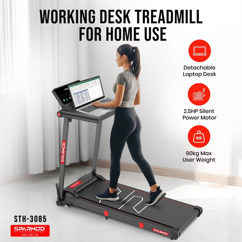 Sparnod Fitness Walkingpad Treadmill with Desk, STH-3085