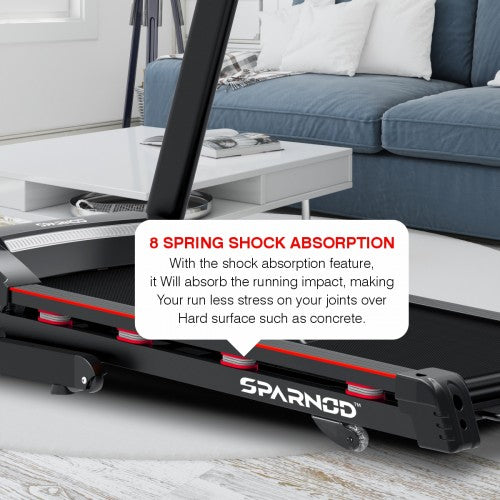 Sparnod Fitness, (2 HP DC Motor) foldable Sturdy treadmill with shock absorption, STH-3400