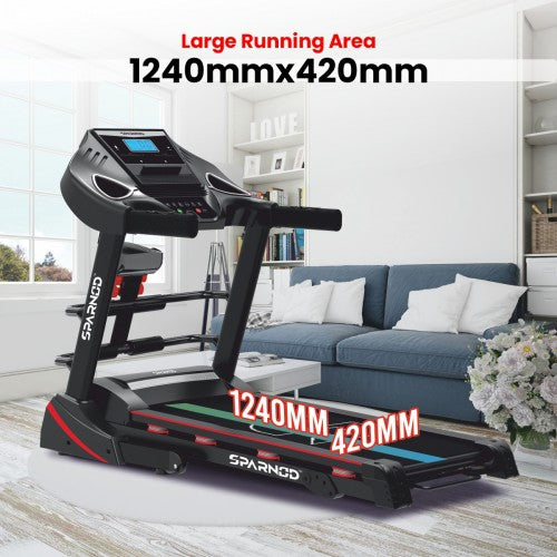 Sparnod Fitness, (2 HP DC Motor) Multifunctional Complete Workout home treadmill, STH-3500