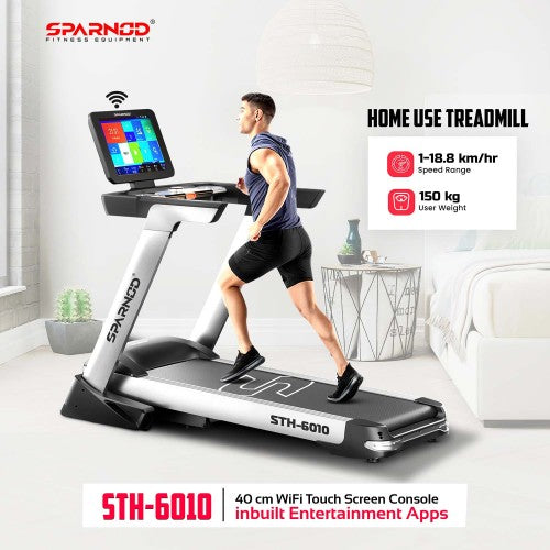 Sparnod Fitness, (3 HP DC MOTOR) 15 grade electric ascension treadmill, STH-6010