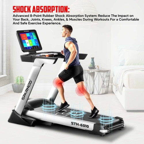 Sparnod Fitness, (3 HP DC MOTOR) 15 grade electric ascension treadmill, STH-6010