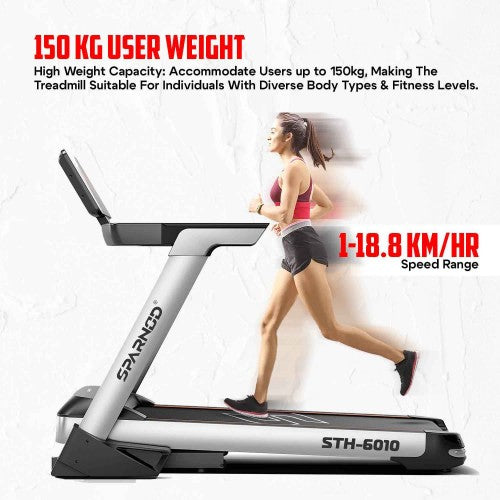 Sparnod Fitness, (3 HP DC MOTOR) 15 grade electric ascension treadmill, STH-6010