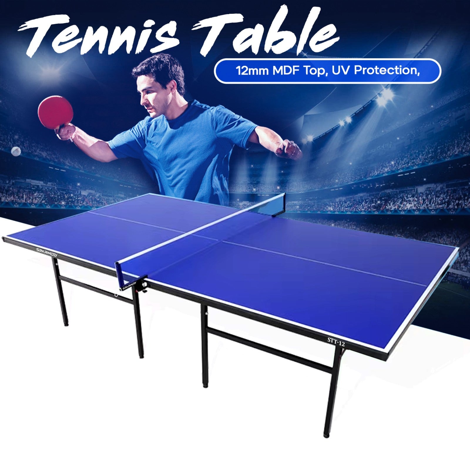 Sparnod Fitness Table Tennis Table for Indoor Sport Use, STT-12
