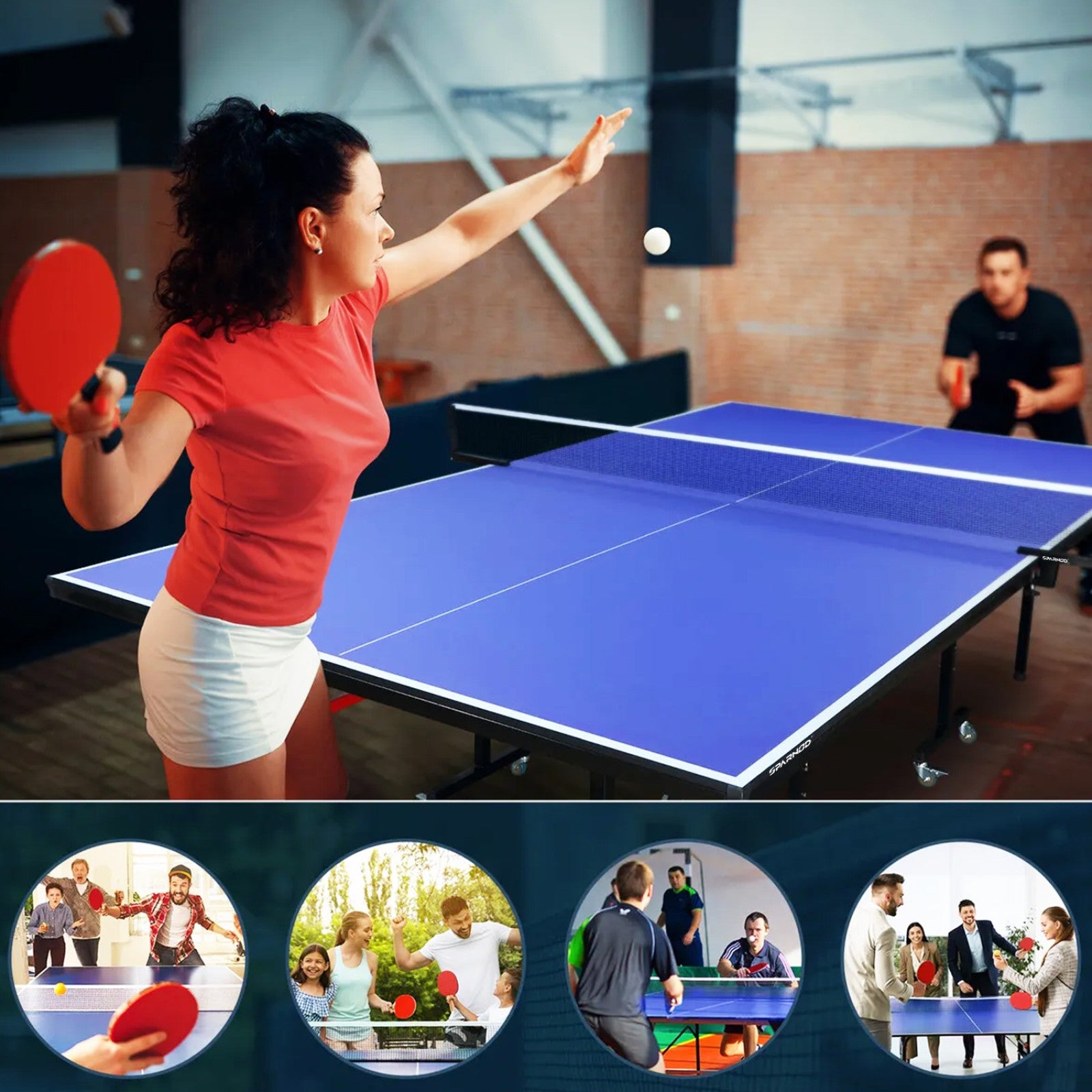 Sparnod Fitness Table Tennis Table for Indoor Sport Use, STT-18