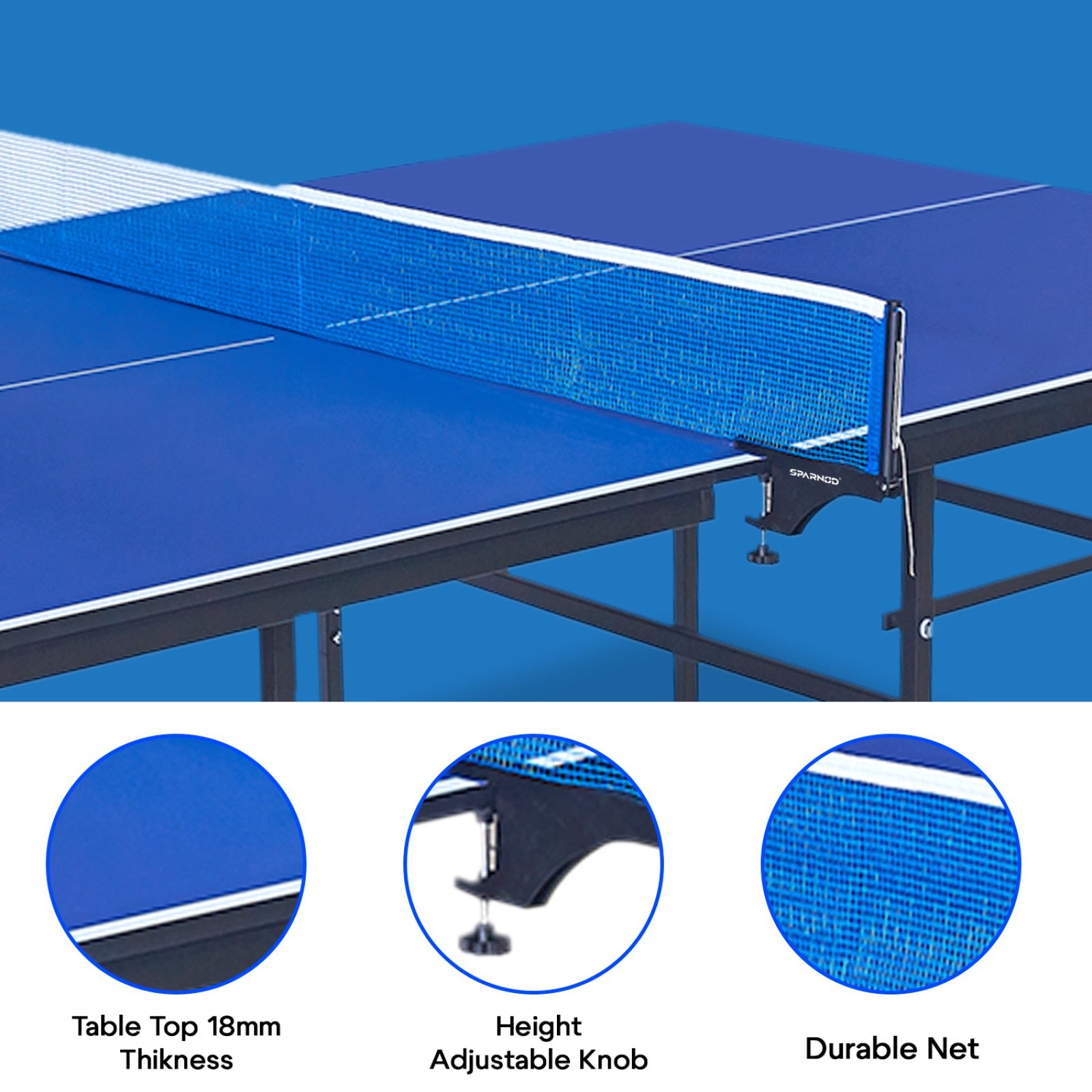 Sparnod Fitness Table Tennis Table for Indoor Sport Use, STT-18