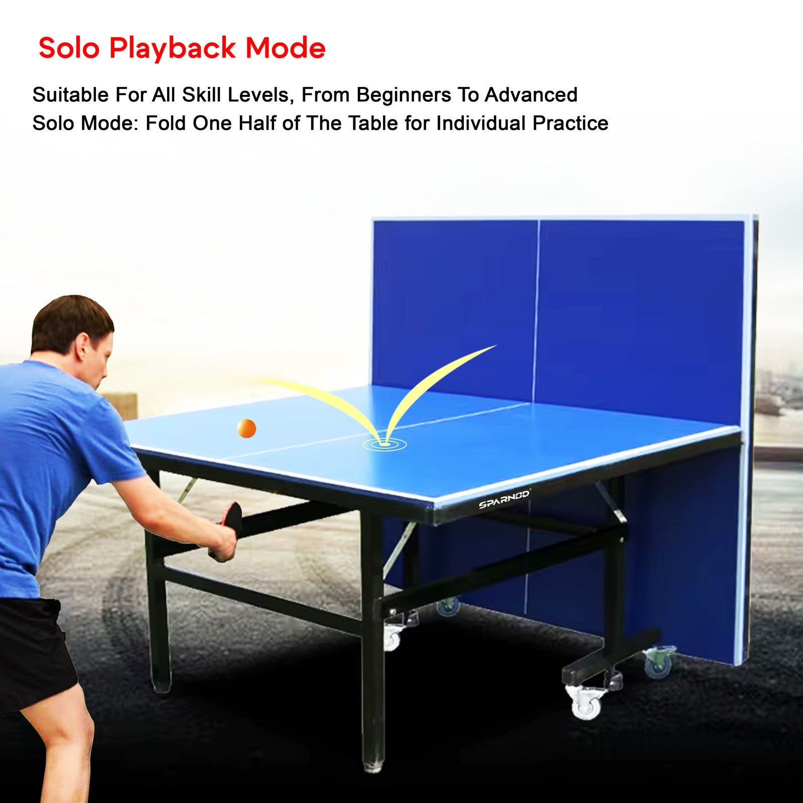 Sparnod Fitness Foldable Table Tennis Table for Outdoor Sport Use, STT-40