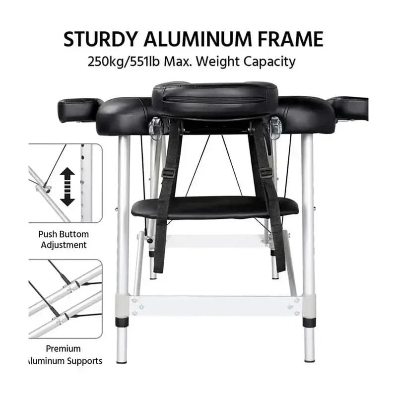 Nourest Three Foldable Professional Massage Table with Aluminum Frame