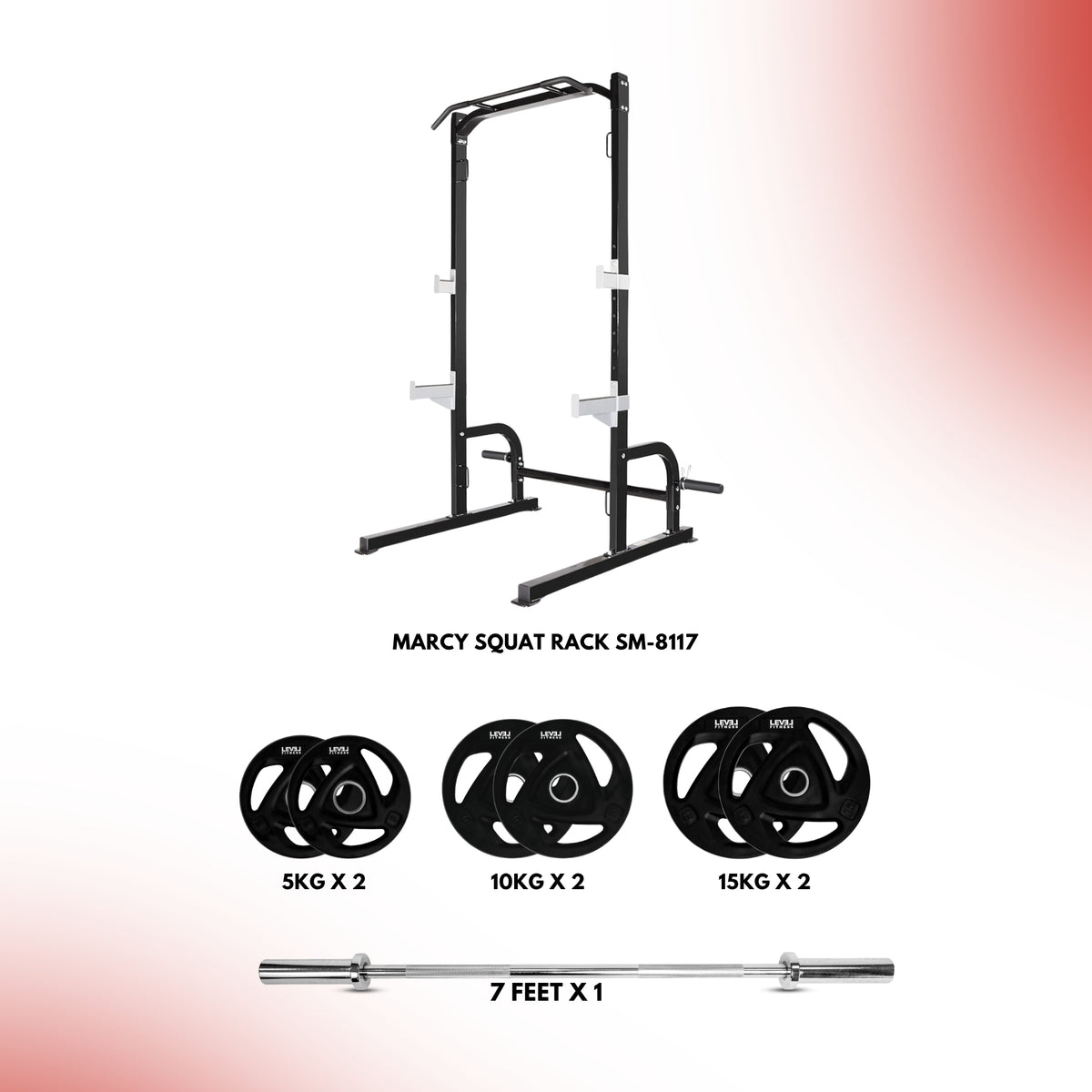 Combo | Marcy Squat Rack SM-8117 & 80Kg Tri Grip Plates