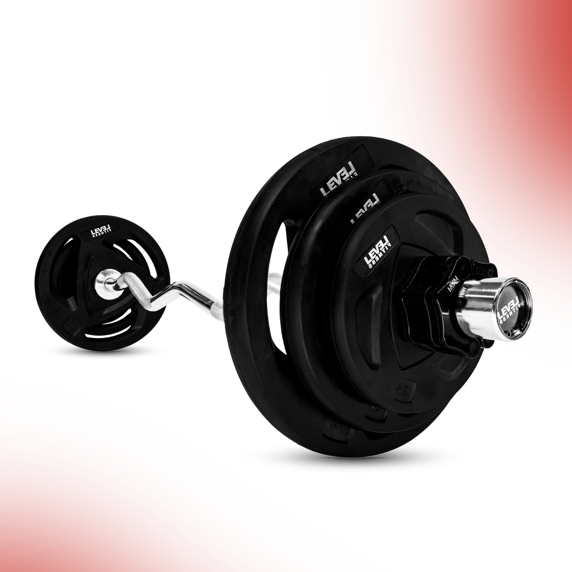 Level Fitness Tri-Grip Olympic Rubber Plates | 2.5 Kg to 20 Kg | Sold as Piece