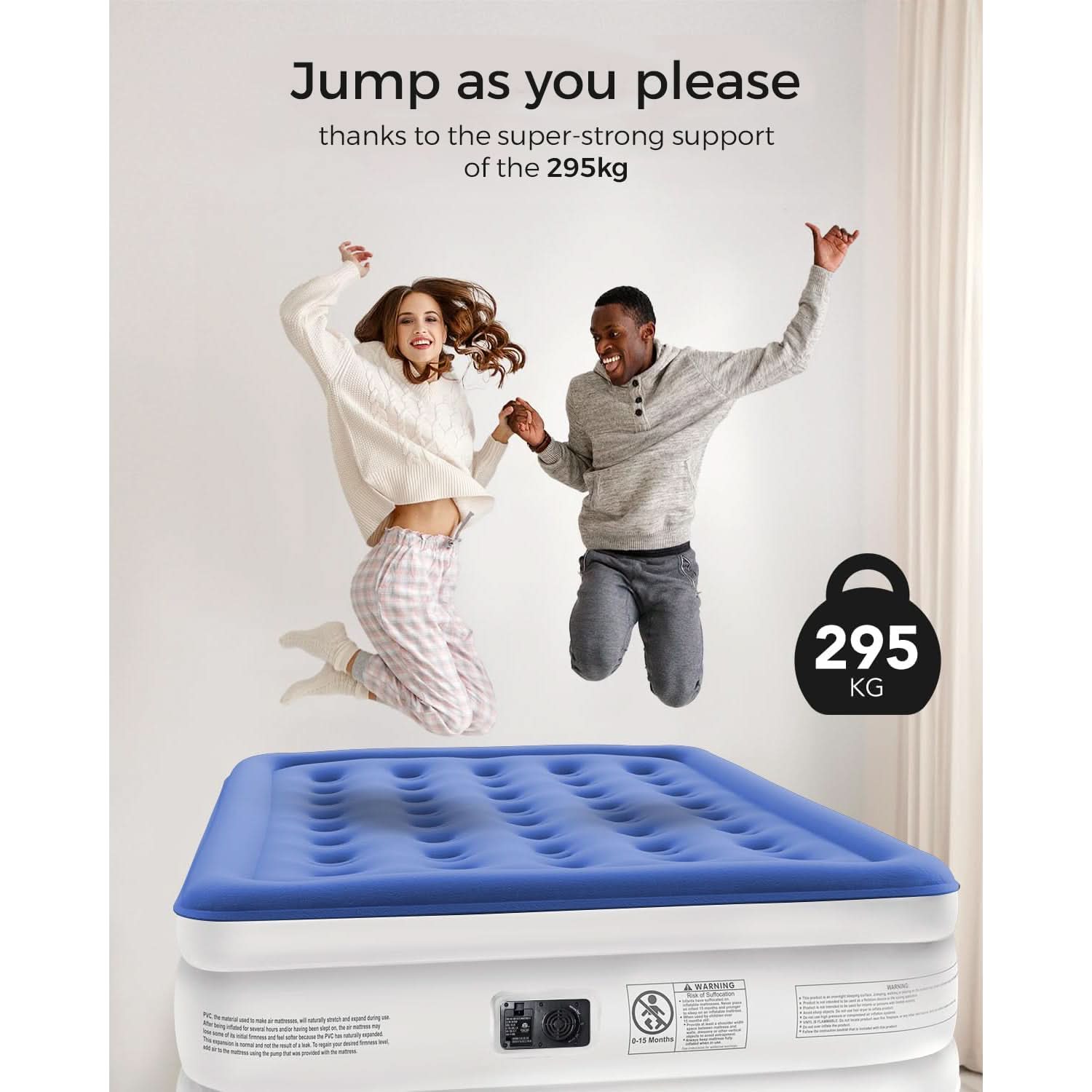 iDOO Inflatable Mattress with Inflation and Deflation Pump in Just 3 Minutes, for Home, Travel and Camping
