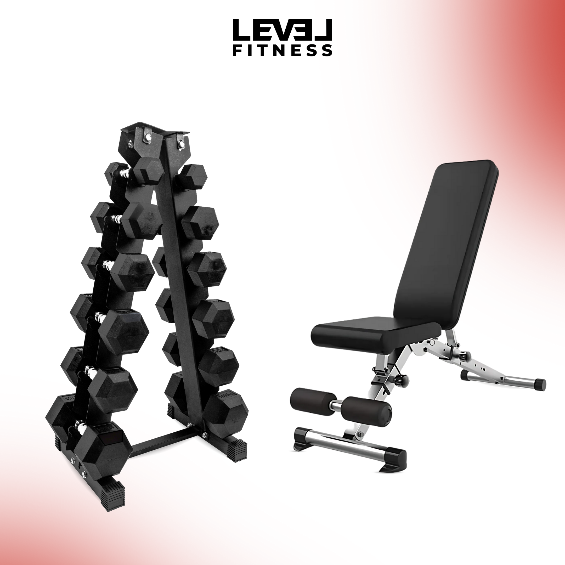 Combo Level Fitness | 2.5 Kg to 15 Kg Dumbbell Set with Adjustable Bench for Bench Press