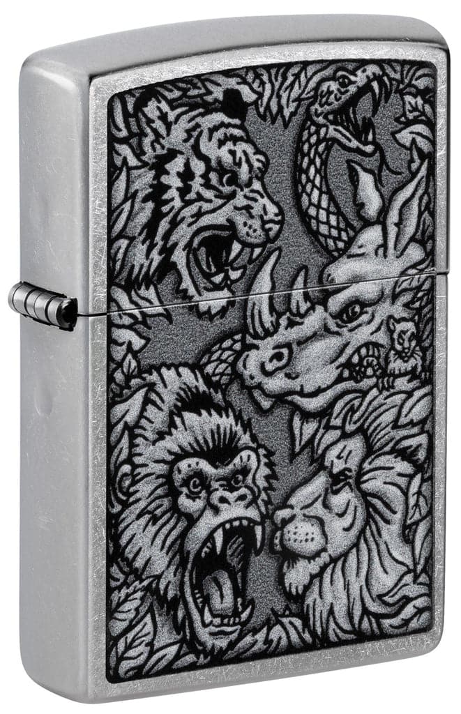 Zippo 48567 207 Jungle Design Street Chrome Windproof Lighter - OUTBACK