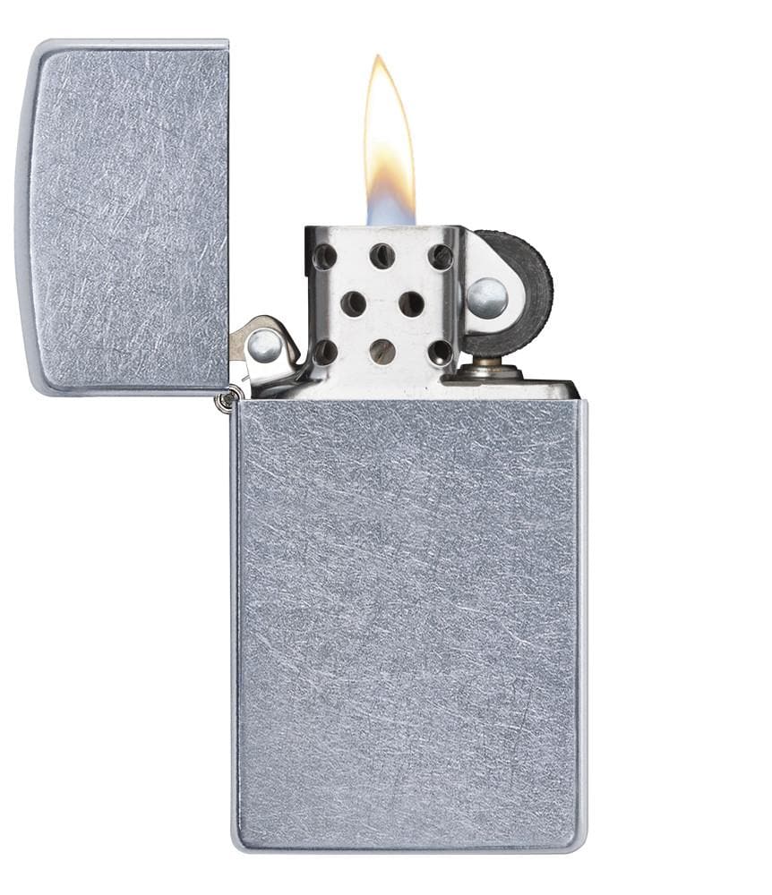 Zippo 1607 Slim Street Chrome Windproof Lighter, Slim Model, Silver - OUTBACK