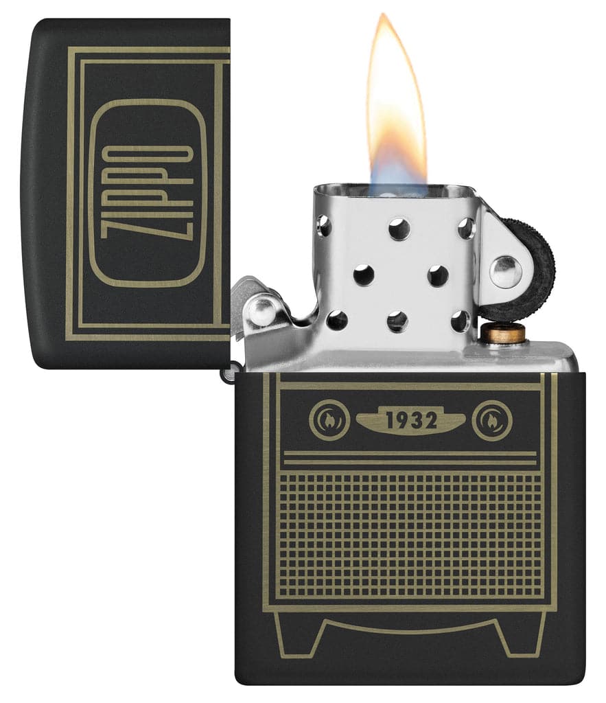 Zippo 48619 218 Zippo Vintage TV Design Black Matte Windproof Lighter - OUTBACK