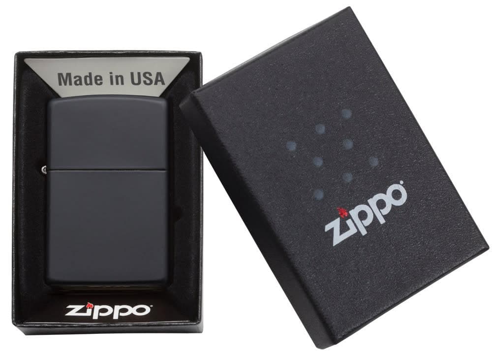 Zippo 218 Classic Black Matte Windproof Lighter, Classic Model, Black - OUTBACK