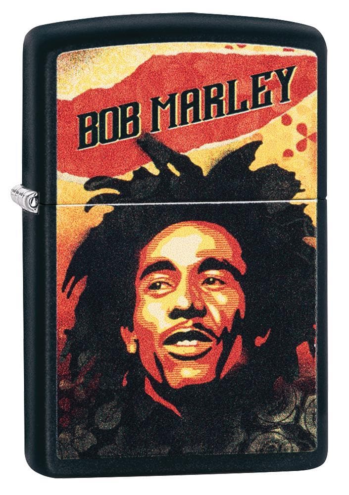 Zippo 49154 Bob Marley Illustrated Black Matte Windproof Lighter, Classic Model, Black - OUTBACK