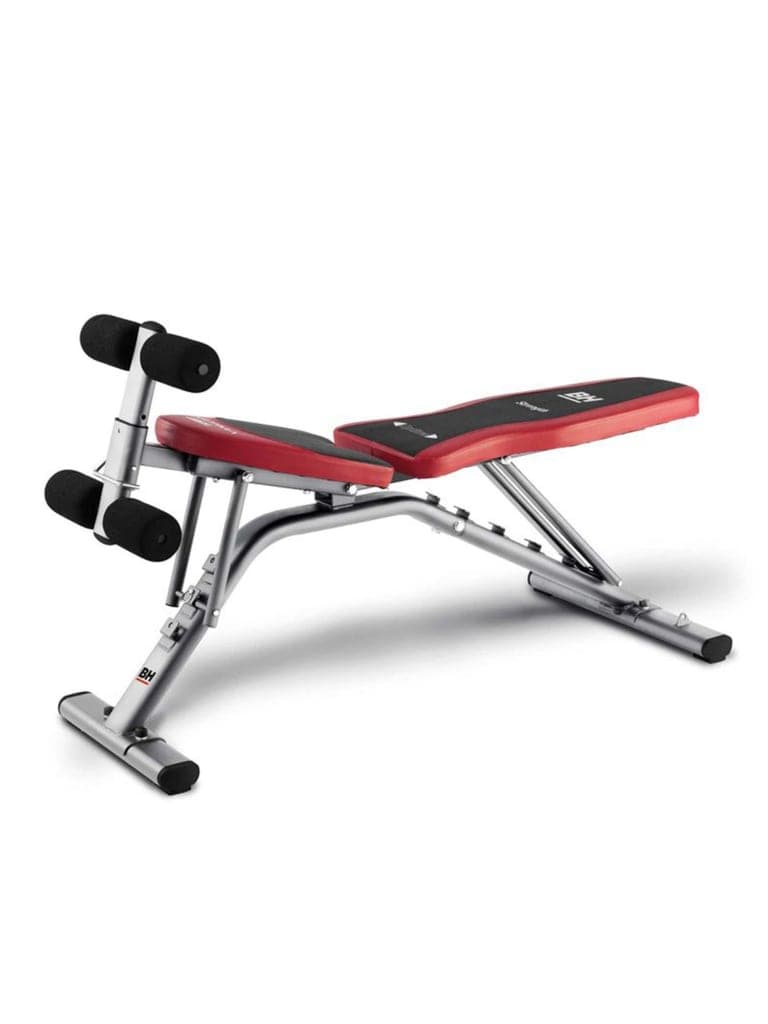 BH Fitness, Multi Position Bench Optima, G320, Red & Silver - Athletix.ae