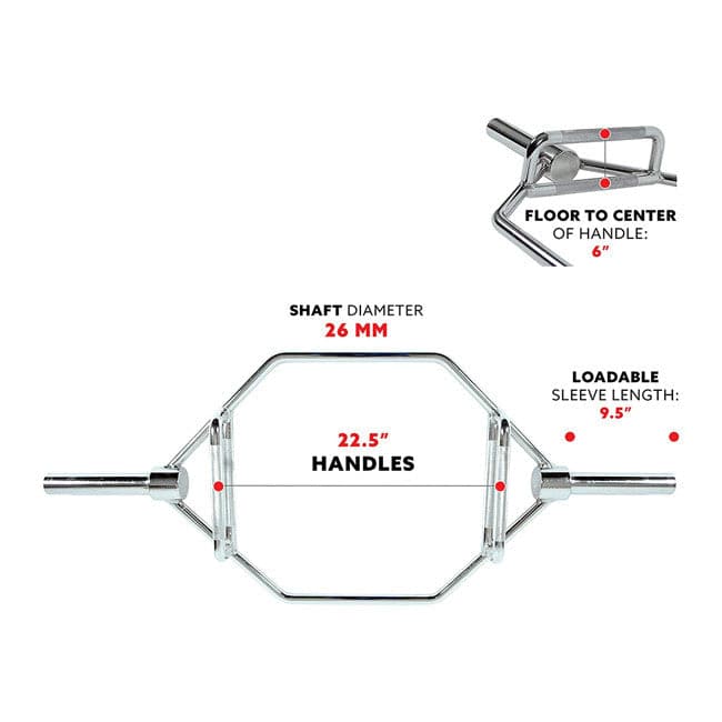 Harley Fitness 6 Ft Olympic Hex Trap Dead Lift Bar 15 kg - Athletix.ae