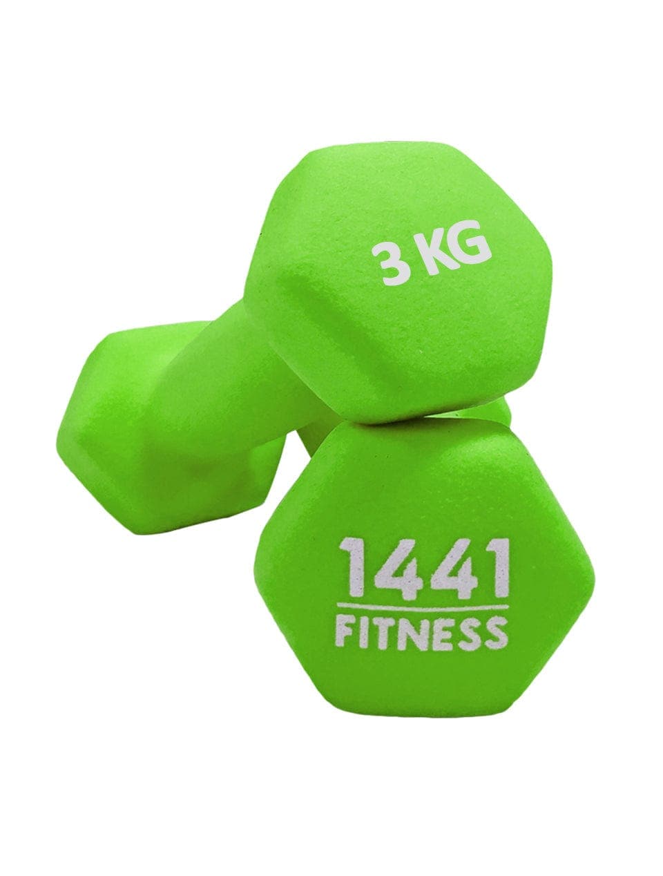 1441 Fitness Neoprene Hex Dumbbells (Sold as Pair) - 1 to 10 KG 3 KG