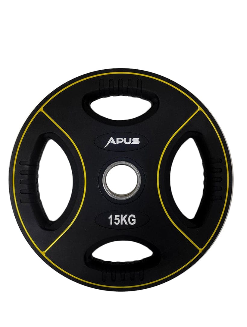 Apus Premium Olympic Rubber Weight Plates (1.25 to 25 KG) - With 3 years commercial warranty - Athletix.ae