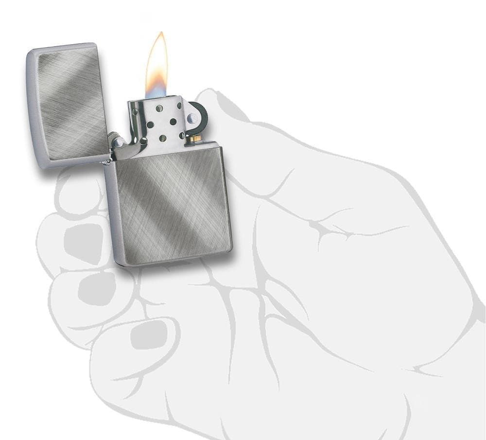 Zippo 28182 Classic Diagonal Weave Chrome Windproof Lighter, Classic Model, Silver - OUTBACK