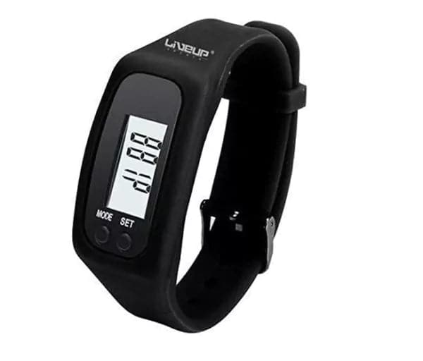 Liveup, 3D Sensor Pedometer Wrist Watch, Ls3348, Black - Athletix.ae