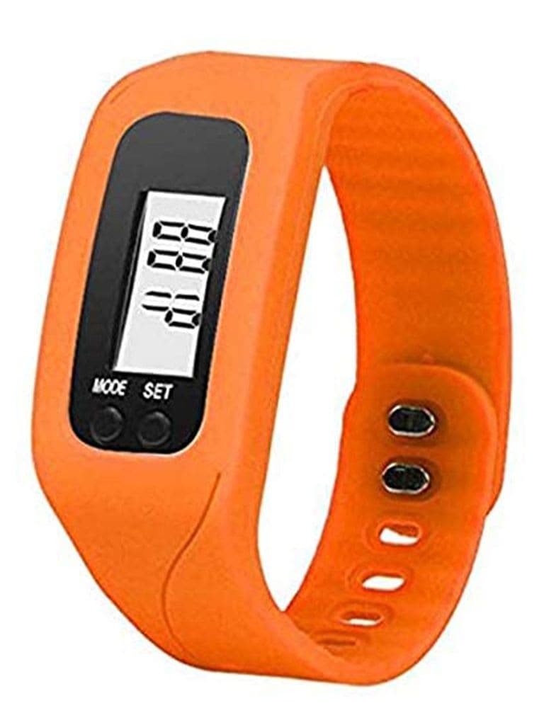 Liveup, 3D Sensor Pedometer Wrist Watch, Ls3348, Orange - Athletix.ae