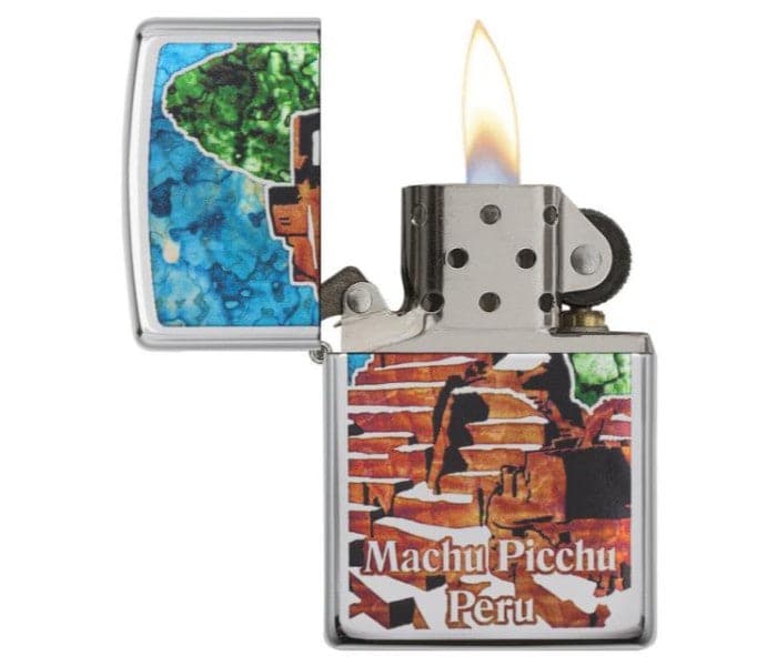 Zippo 29496 250 Machu Picchu Peru Windproof Lighter, Classic Model, Silver - OUTBACK