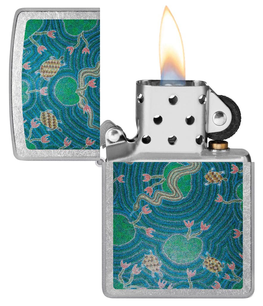 Zippo 48626 207 John Smith Gumbula Snake and Turple Design Street Chrome Windproof Lighter - OUTBACK