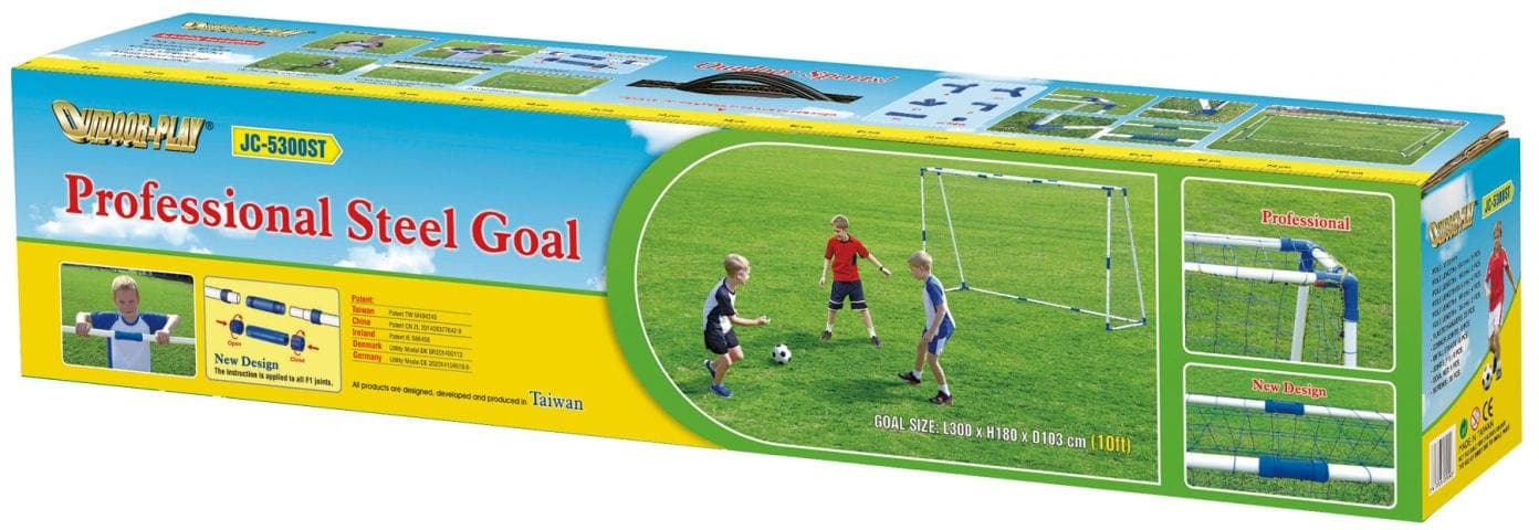Ta Sport, Outdoor Play Pro Soccer Goal (10Ft) Unisex Outdoor, Jc-5300St, White/Blue - Athletix.ae