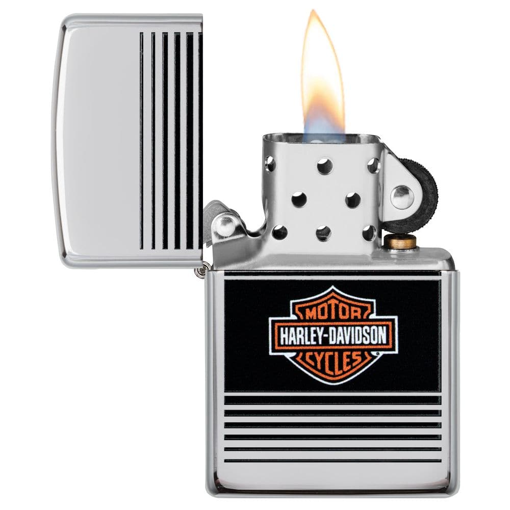 Zippo 49064 250 Harley Davidson High Polish Chrome Color Windproof Lighter, Classic Model, Silver - OUTBACK