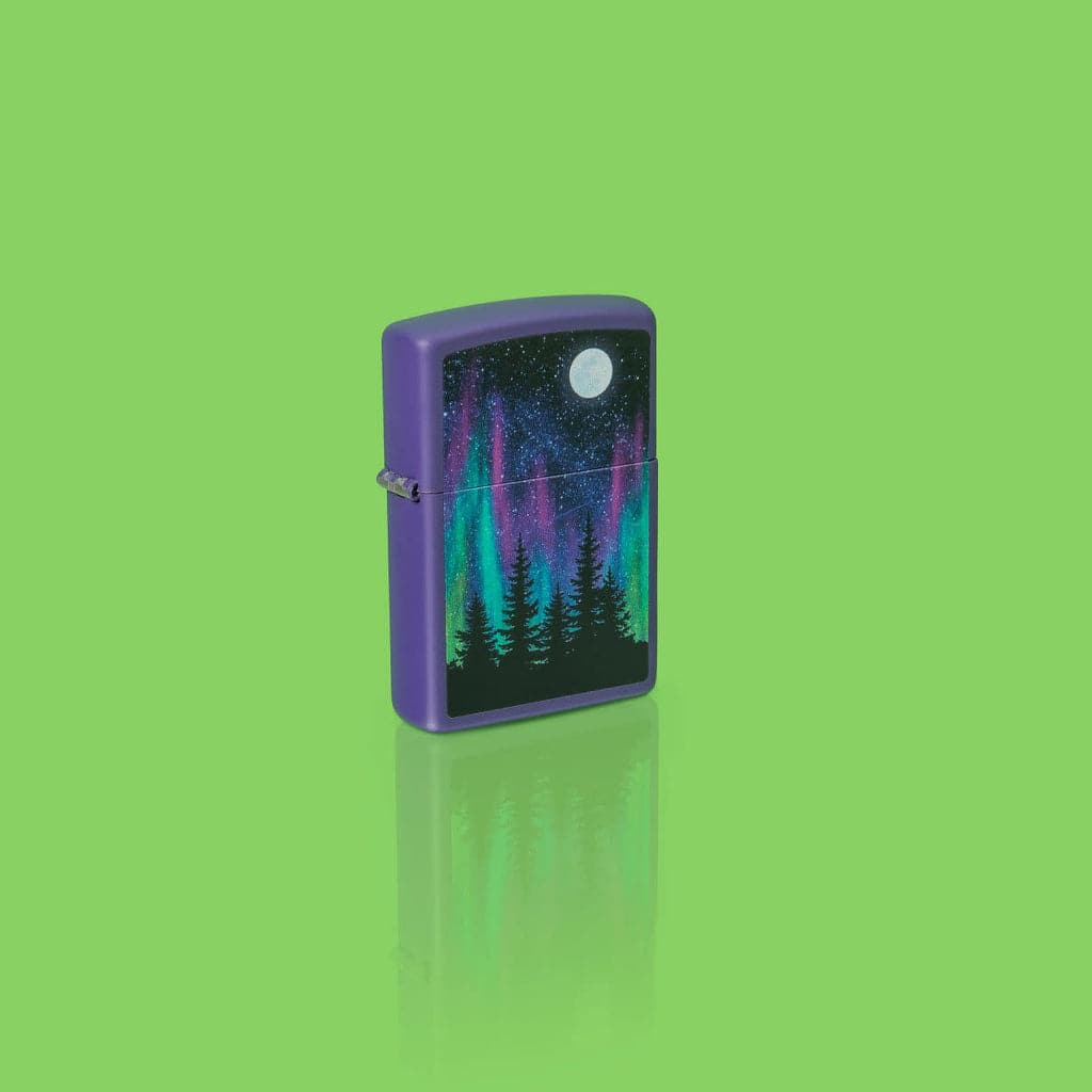 Zippo 48565 237 Northern Lights Design Purple Matte Windproof Lighter - OUTBACK