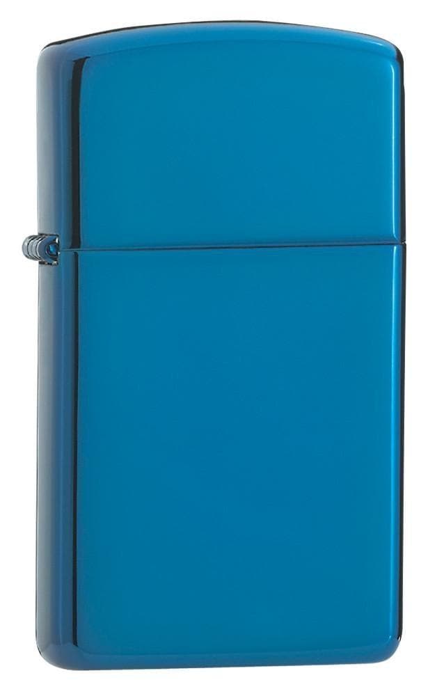 Zippo 20494 Slim High Polish Blue Windproof Lighter, Slim Model, Blue - OUTBACK