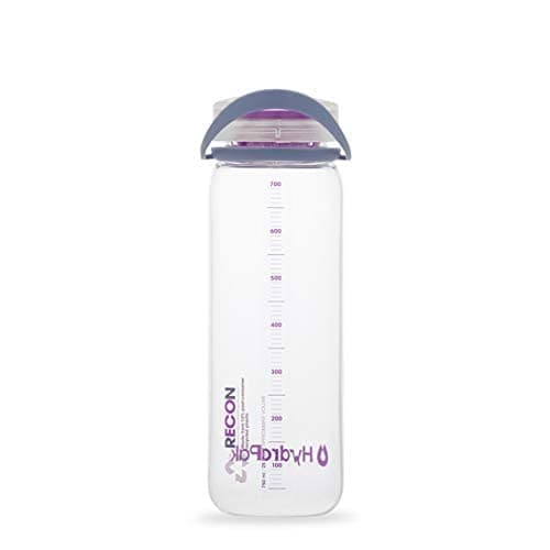 Sport In Life Hydrapak Recon - 50% Recycled Plastic Water Bottle, Eco Friendly & BPA Free, Smooth Flow Twist Cap, Easy Carry (25 Oz, Clear/Iris & Violet)