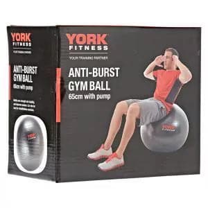 York, Anti - Burst Gym Ball With Pump 65Cm, Multi-Color - Athletix.ae
