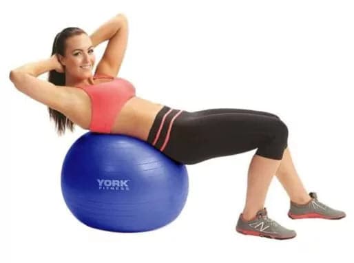 York, Fitness Anti - Burst Gym Ball 55Cm W/ Pump, Multi-Color - Athletix.ae